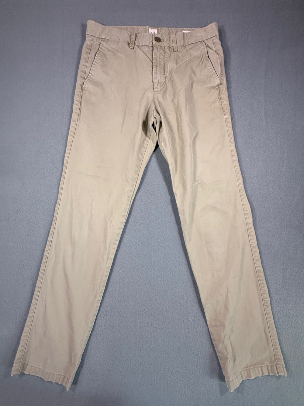 GAP Men's Light Khaki Straight-Leg Chinos